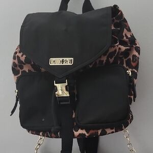 Victoria's Secret Black and Tan Leopard Backpack